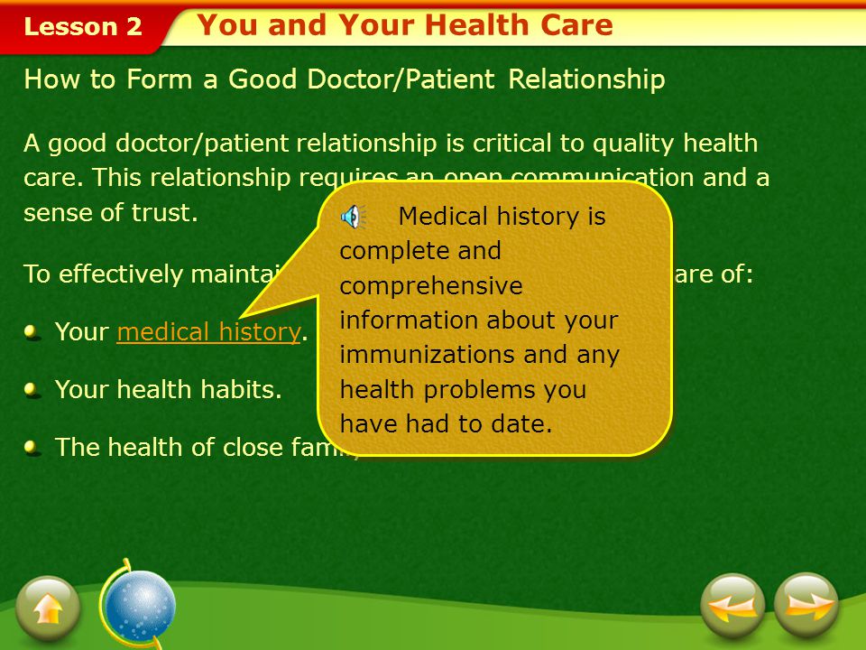 You and Your Health Care