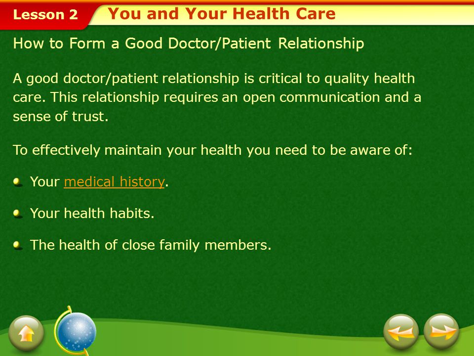 You and Your Health Care