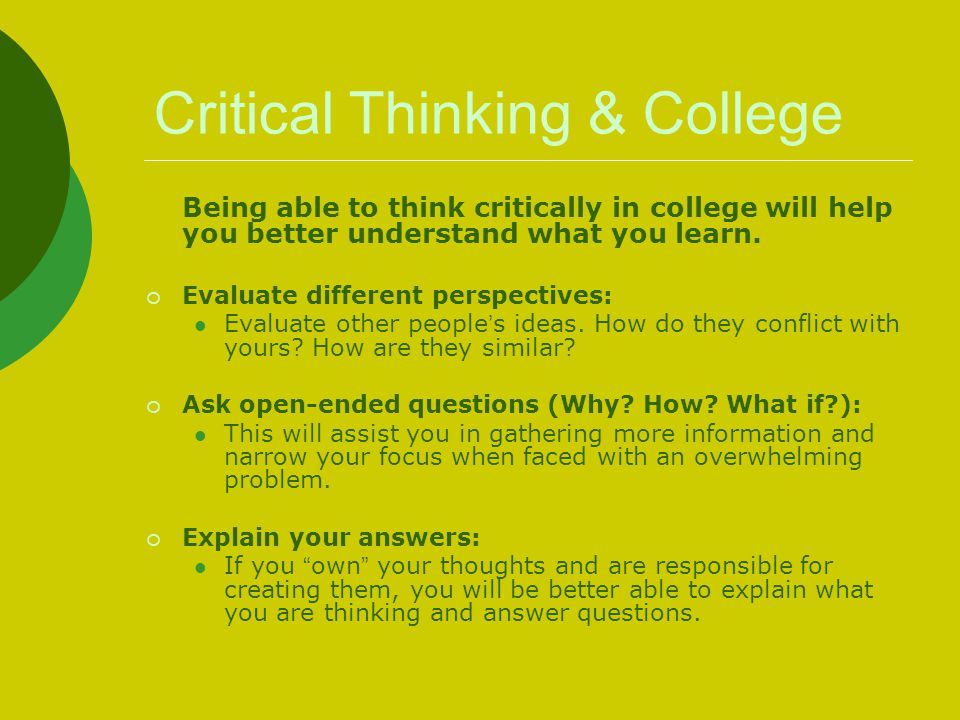 learn to think critically