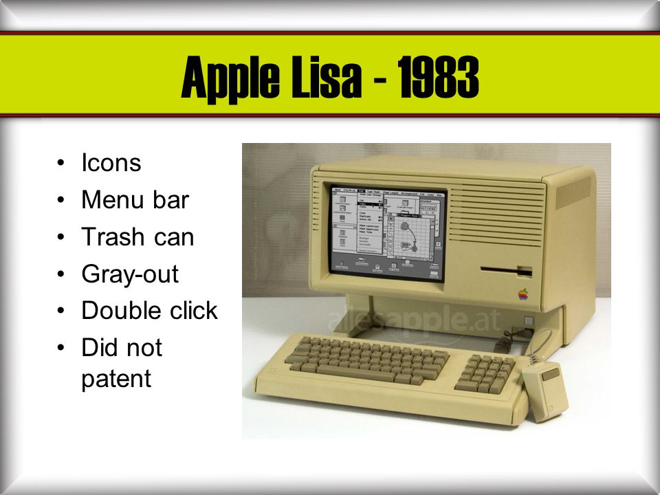 Apple Lisa Icons Menu bar Trash can Gray-out Double click