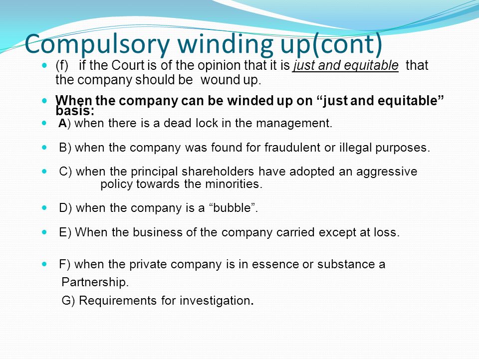 define winding up of a company