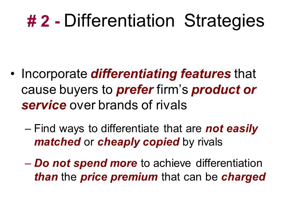 # 2 - Differentiation Strategies