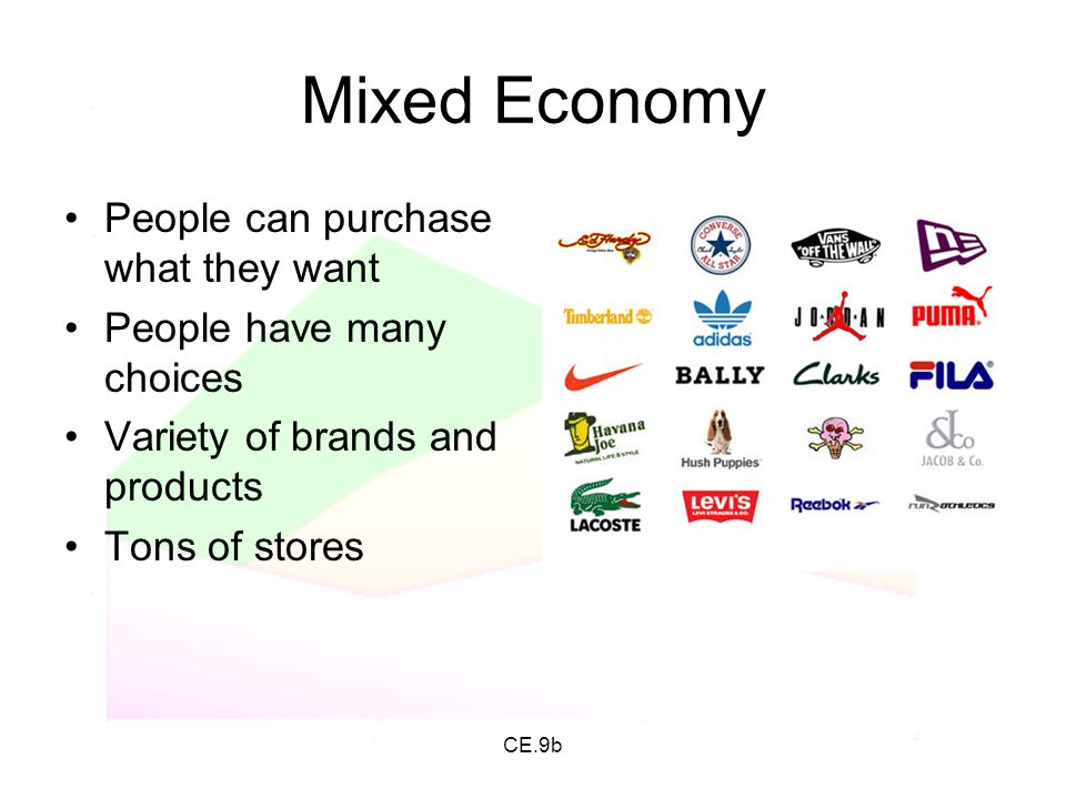 Mixed Economy People can purchase what they want