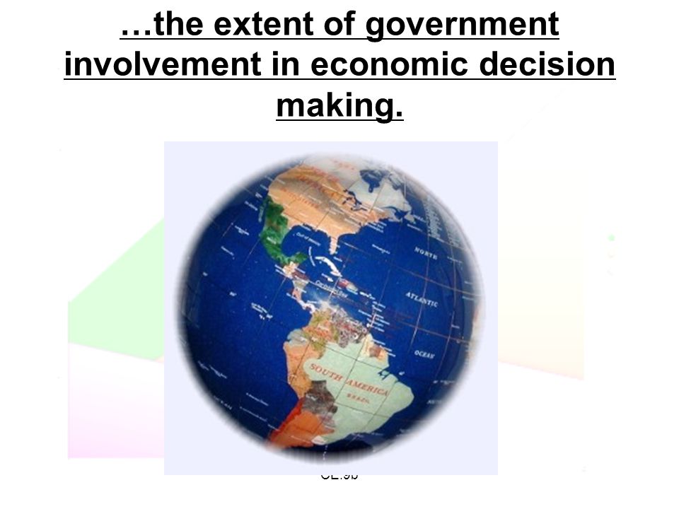 …the extent of government involvement in economic decision making.