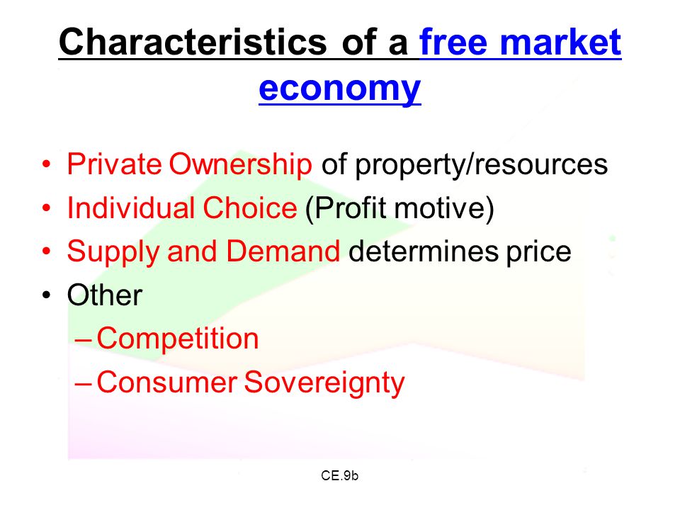 Characteristics of a free market economy