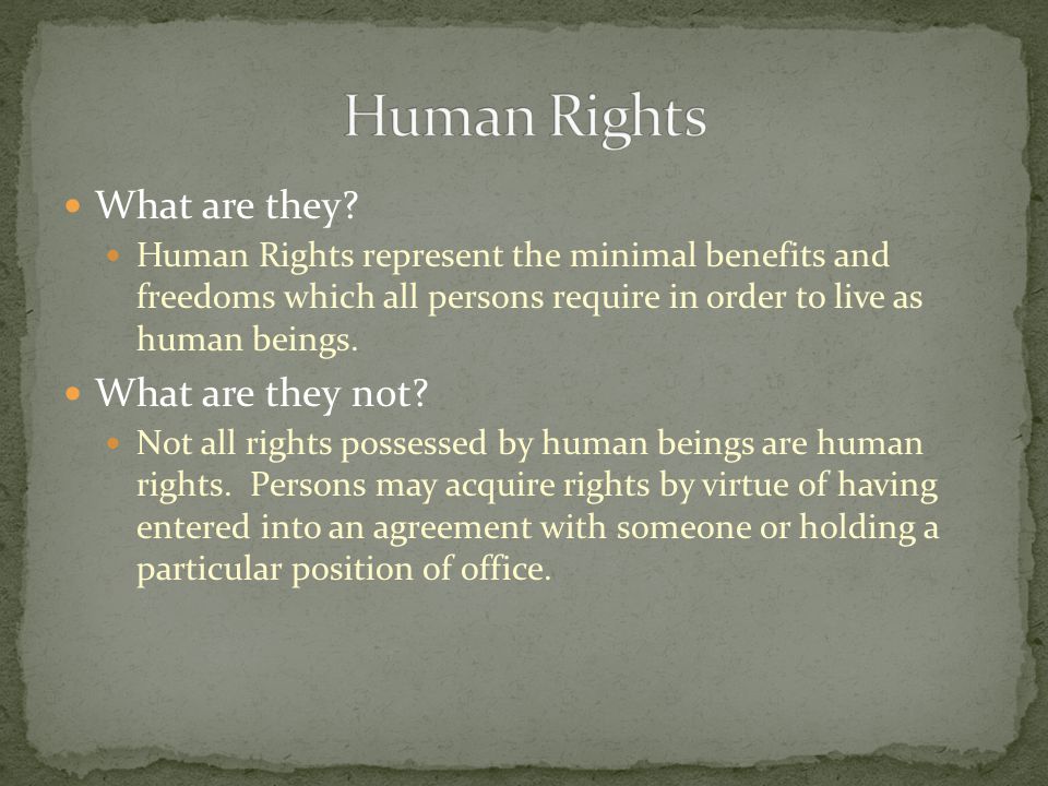 Human Rights What are they What are they not