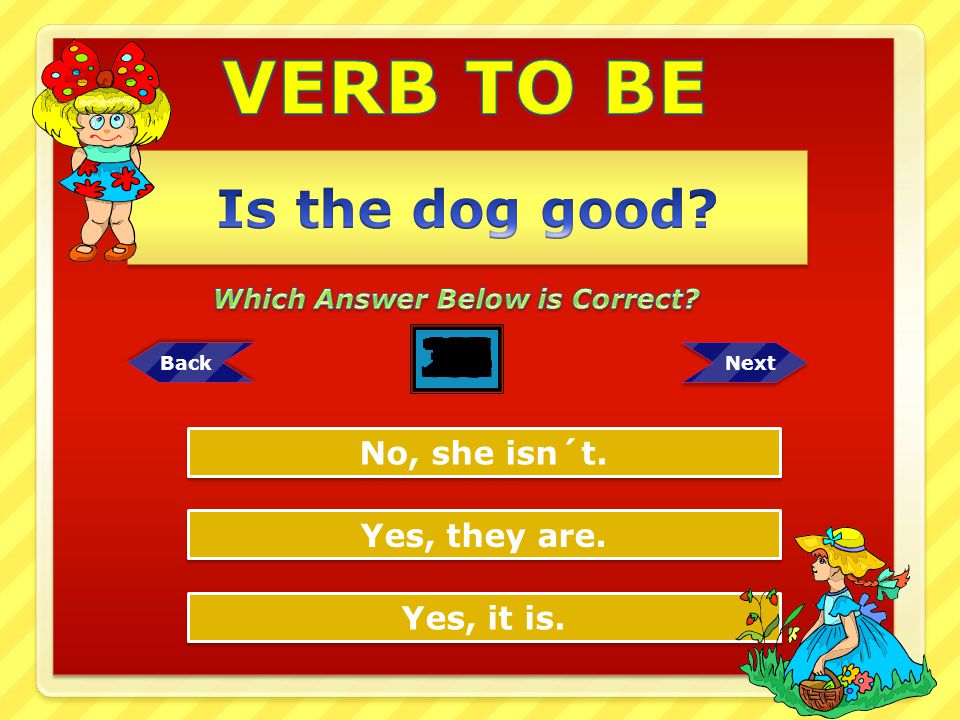 VERB TO BE Is the dog good