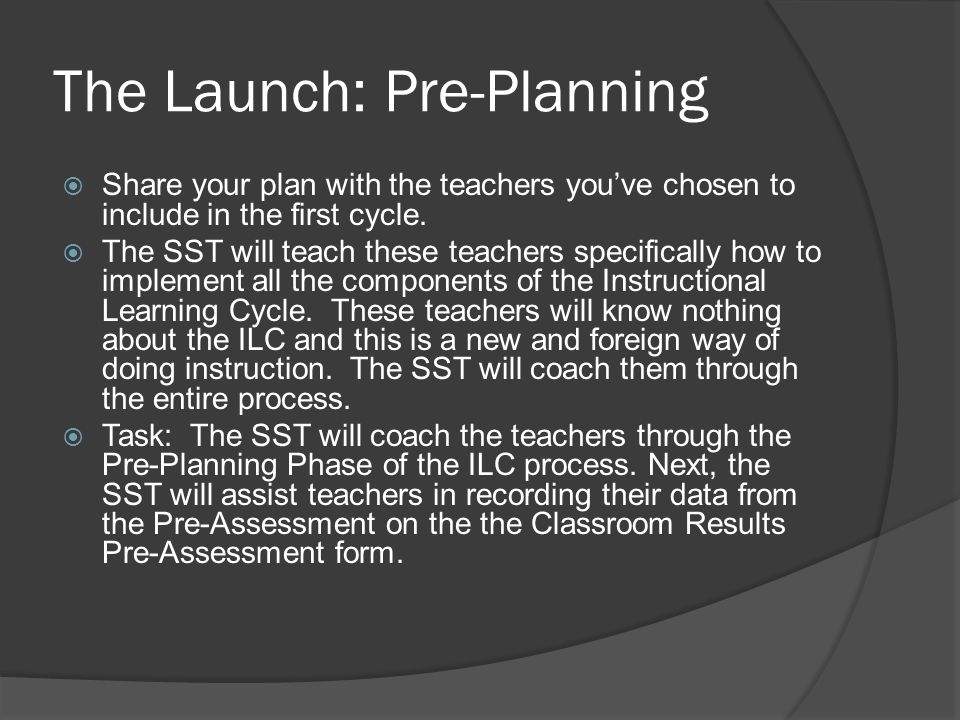 The Launch: Pre-Planning