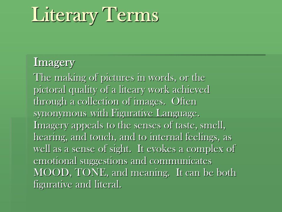 literary terms words