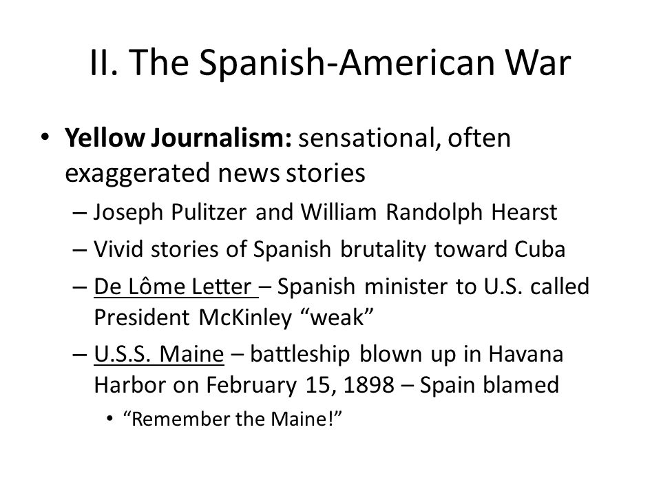 II. The Spanish-American War