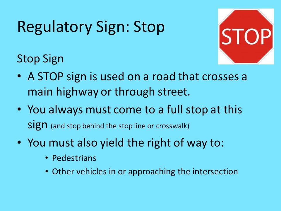 Regulatory Sign: Stop Stop Sign
