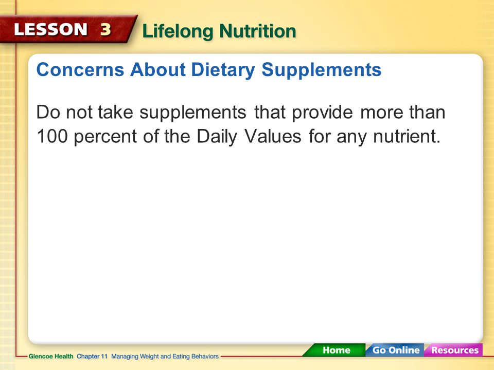 Concerns About Dietary Supplements
