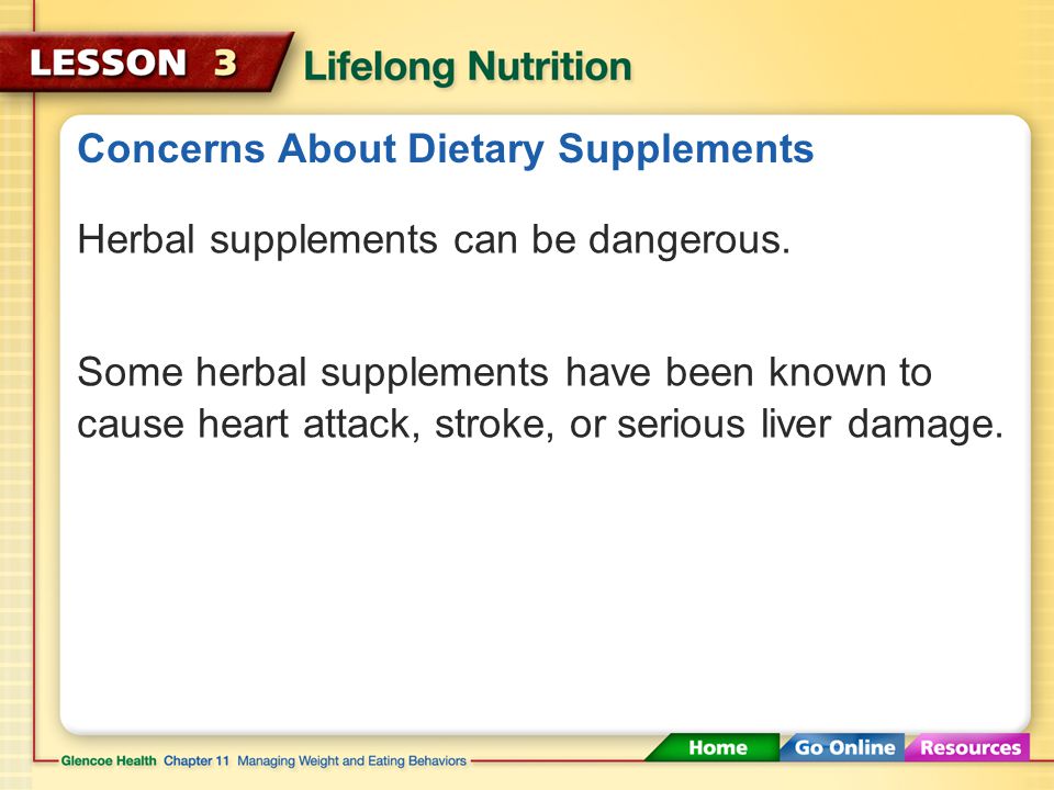 Concerns About Dietary Supplements