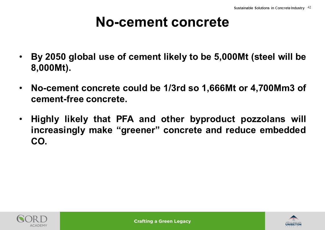 Sustainable Solutions In Concrete Industry Ppt Download