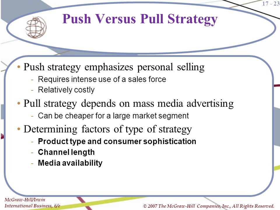 What companies use push strategy?