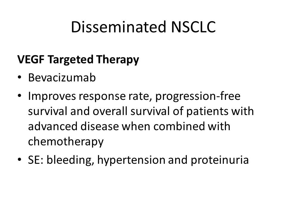 Disseminated NSCLC VEGF Targeted Therapy Bevacizumab