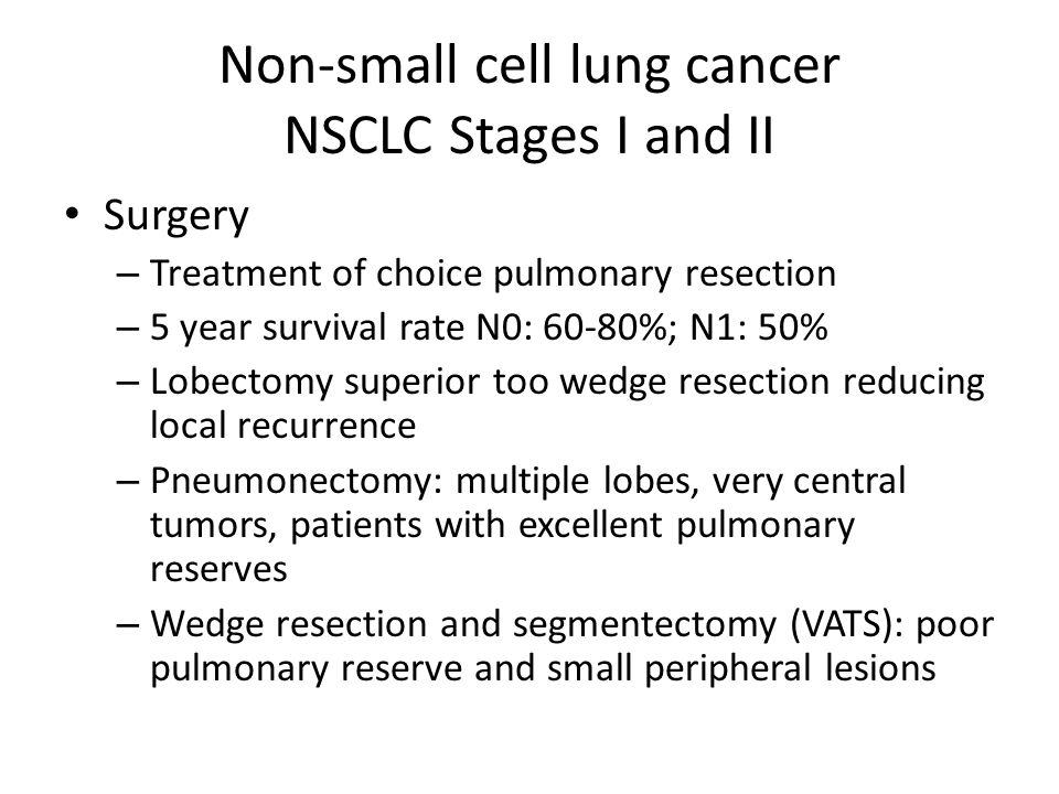 Non-small cell lung cancer NSCLC Stages I and II
