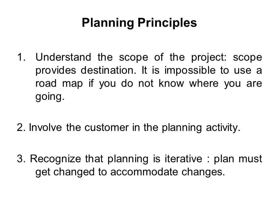 Planning Principles