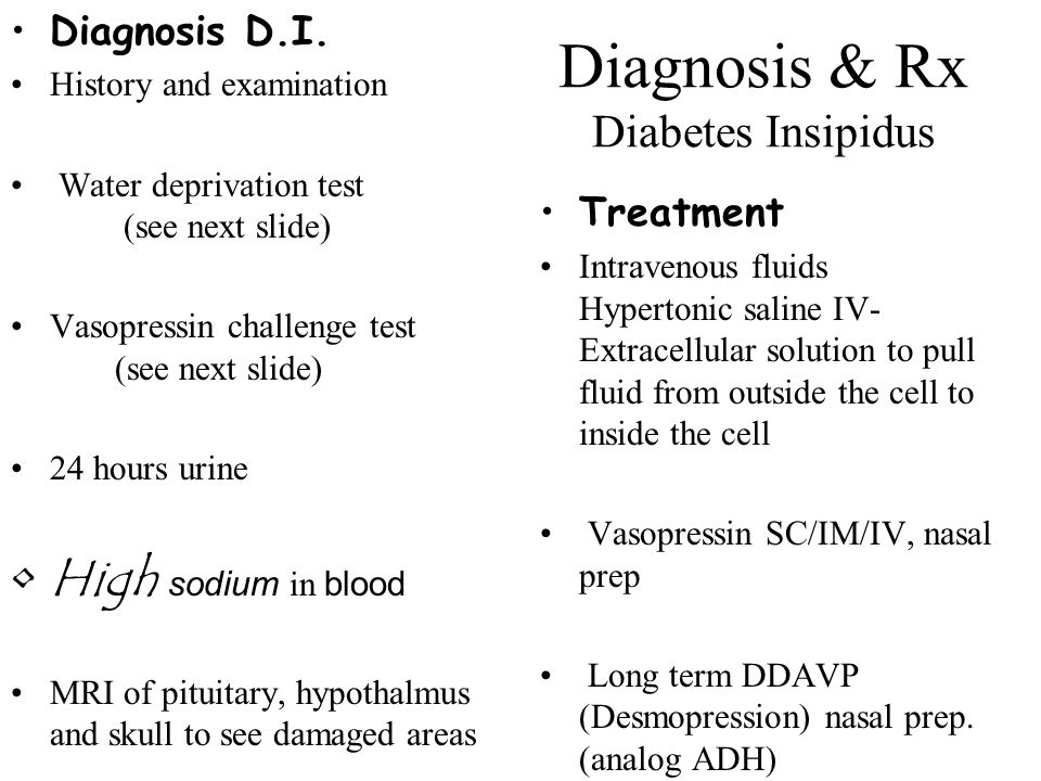 diabetes insipidus sodium and potassium levels)