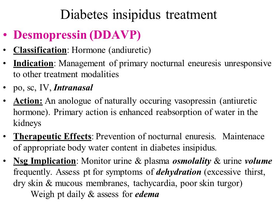 desmopressin for diabetes insipidus