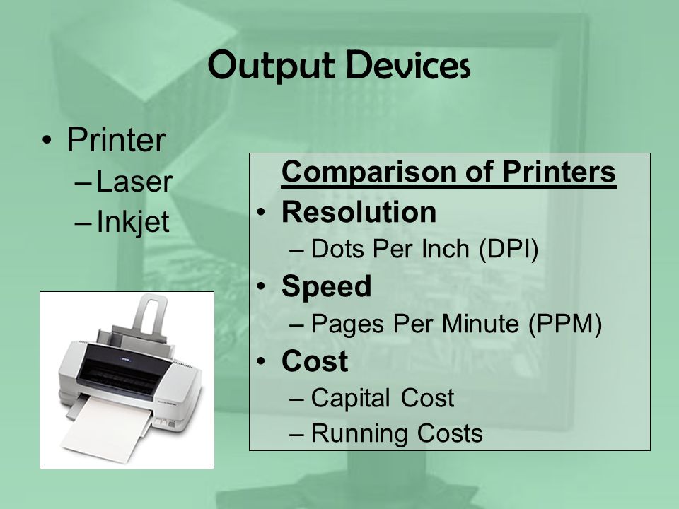 Comparison of Printers