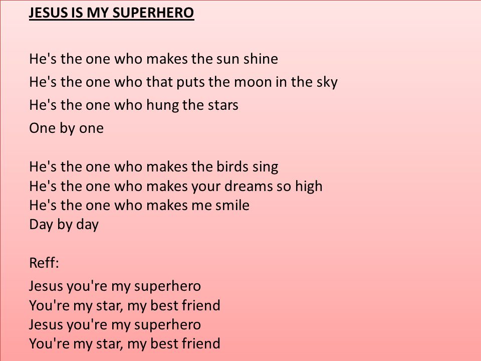 Jesus You're My Superhero-Lyrics-Karaoke