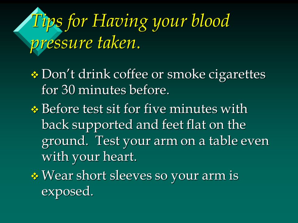 Tips for Having your blood pressure taken.