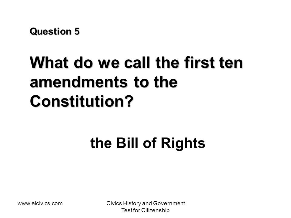 Civics History and Government Test for Citizenship