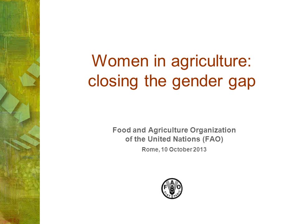 Women in agriculture: closing the gender gap