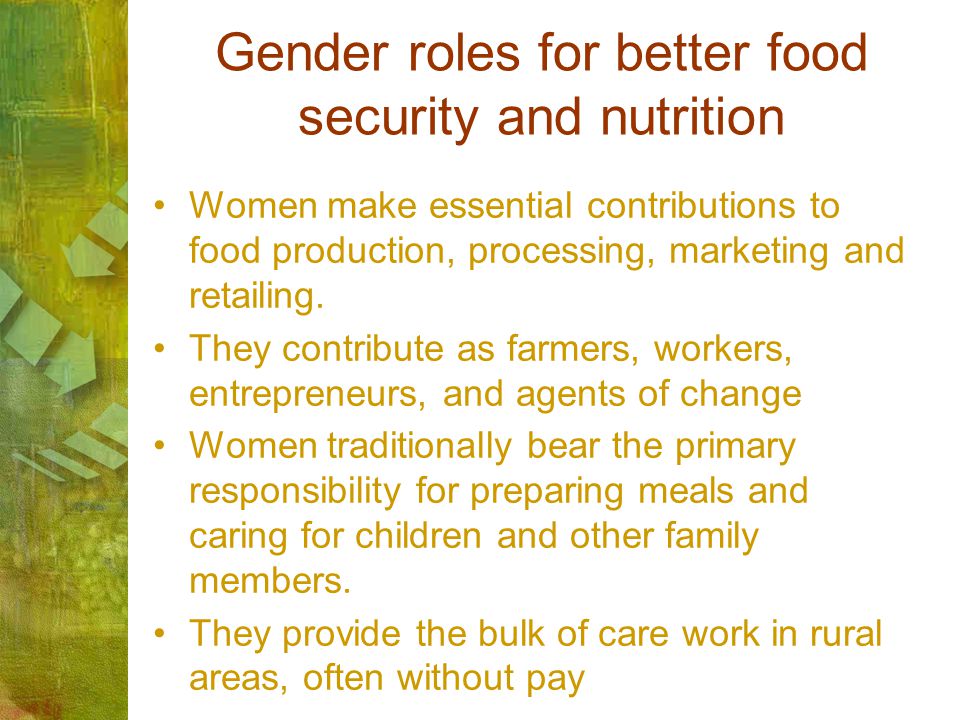 Gender roles for better food security and nutrition