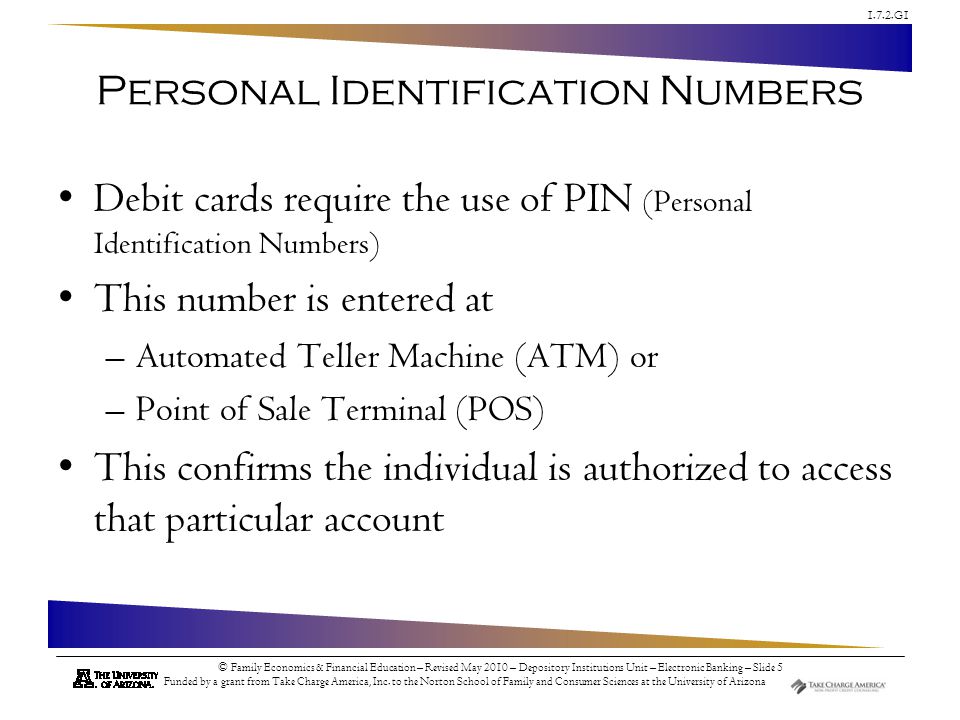 Personal Identification Numbers