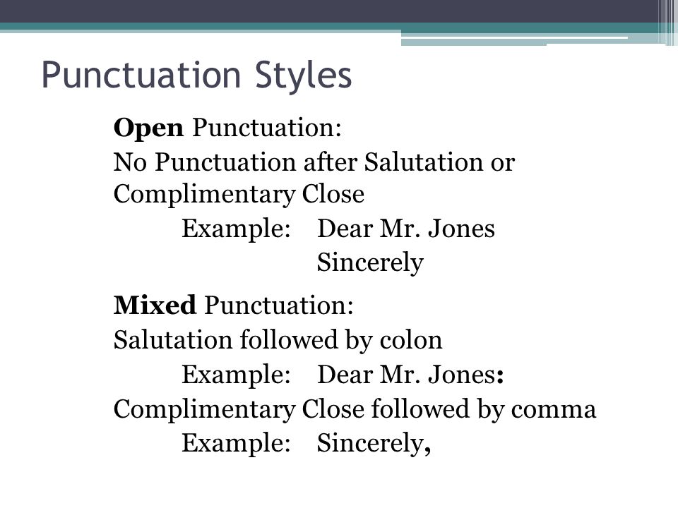 Punctuation Styles