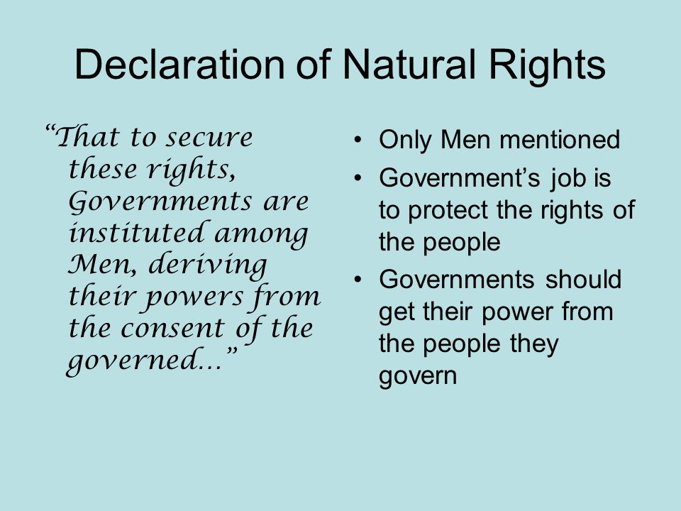 Declaration of Natural Rights