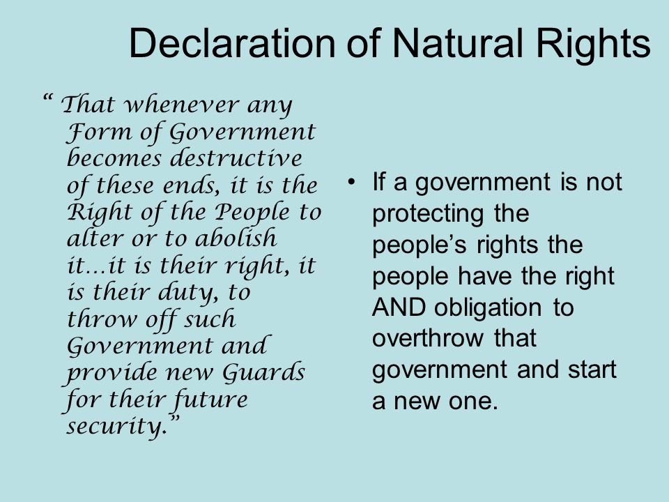 Declaration of Natural Rights