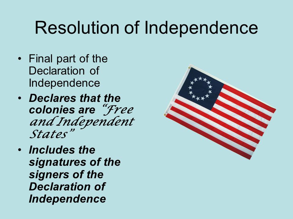 Resolution of Independence