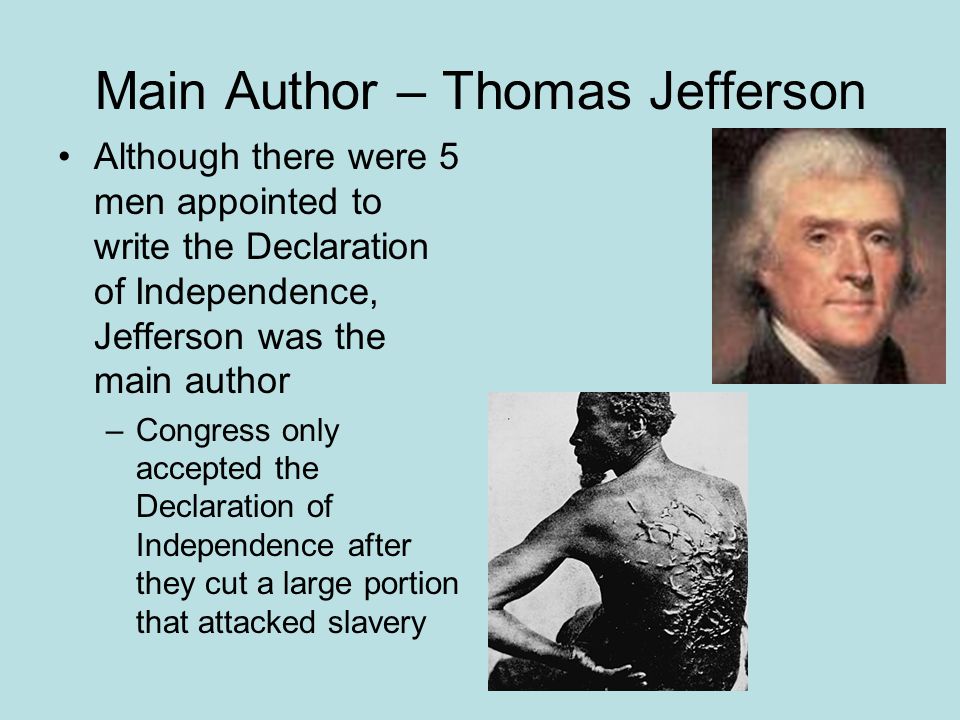 Main Author – Thomas Jefferson