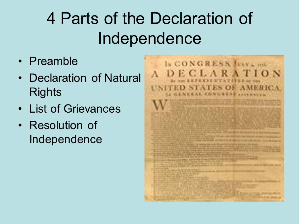4 Parts of the Declaration of Independence