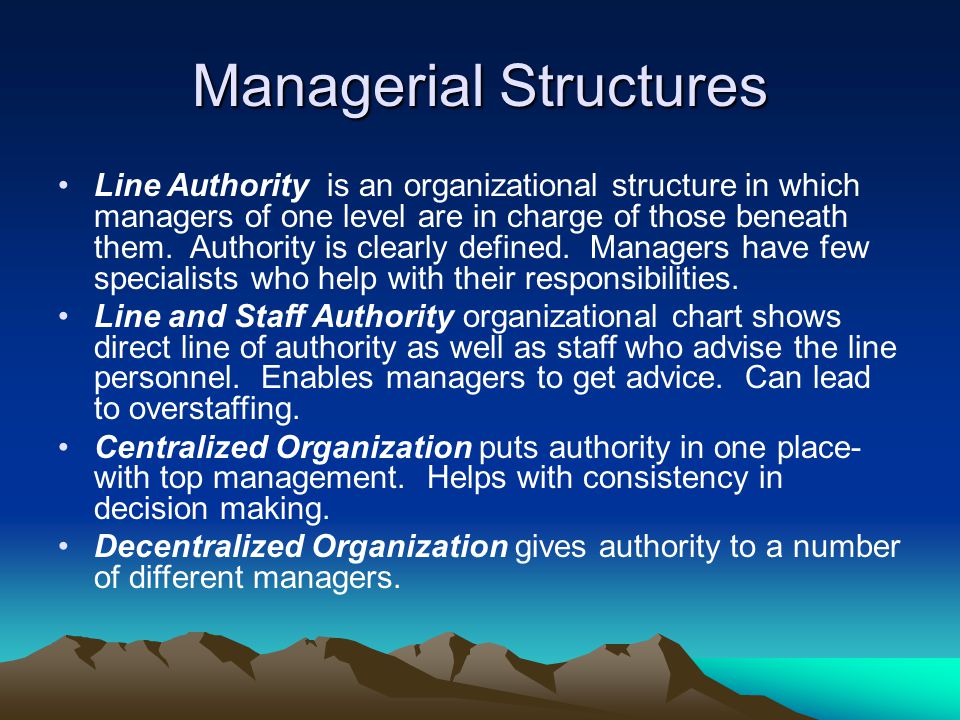 Managerial Structures