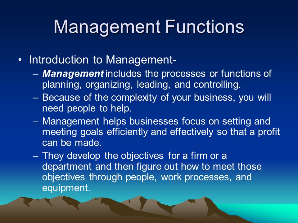 Management Functions Introduction to Management-