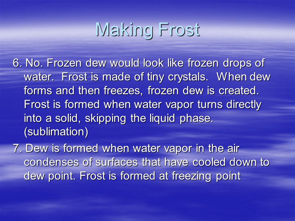 Making Frost