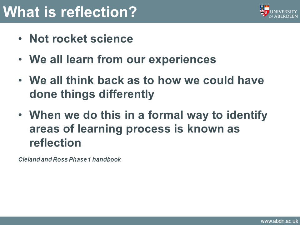 What is reflection Not rocket science