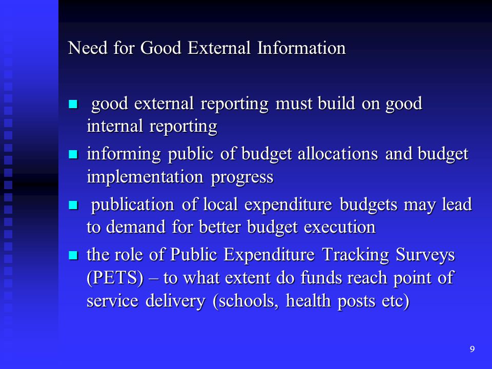Need for Good External Information