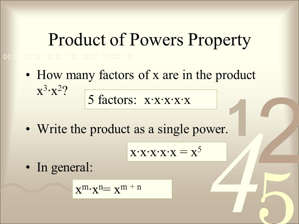 Product of Powers Property