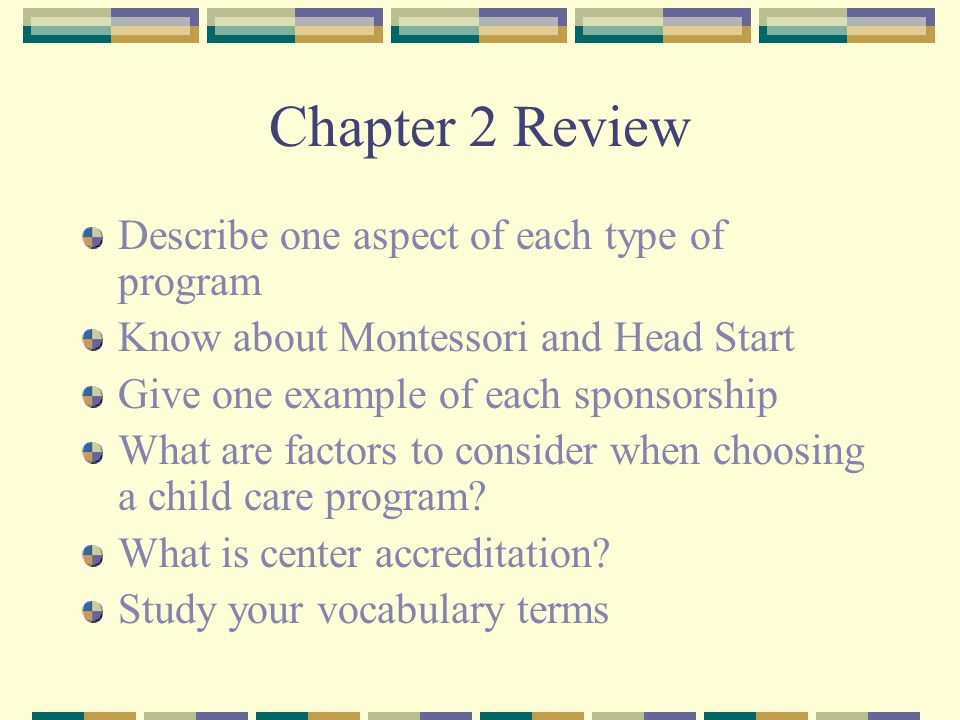 Chapter 2 Review Describe one aspect of each type of program