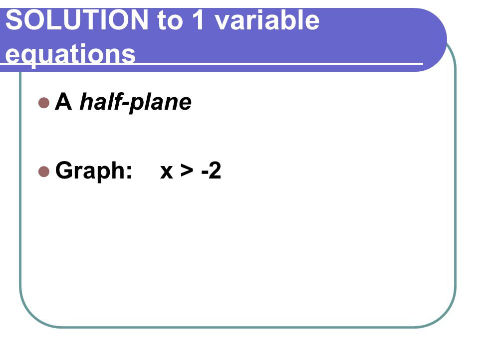 SOLUTION to 1 variable equations