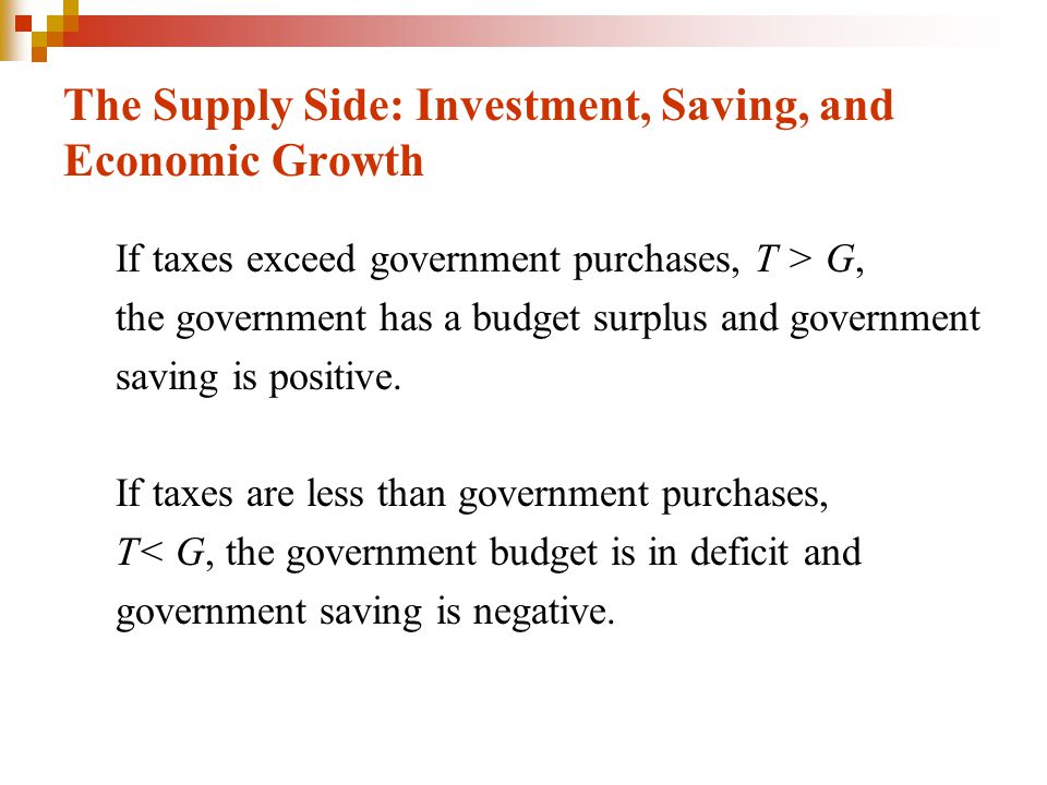 The Supply Side: Investment, Saving, and Economic Growth