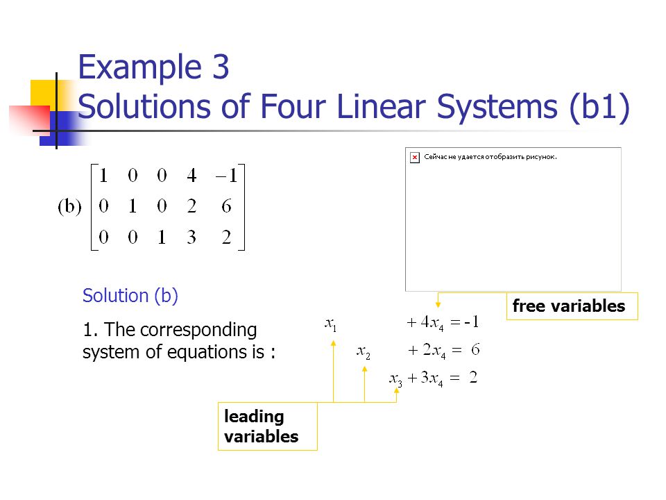 Example 3 Solutions of Four Linear Systems (b1)