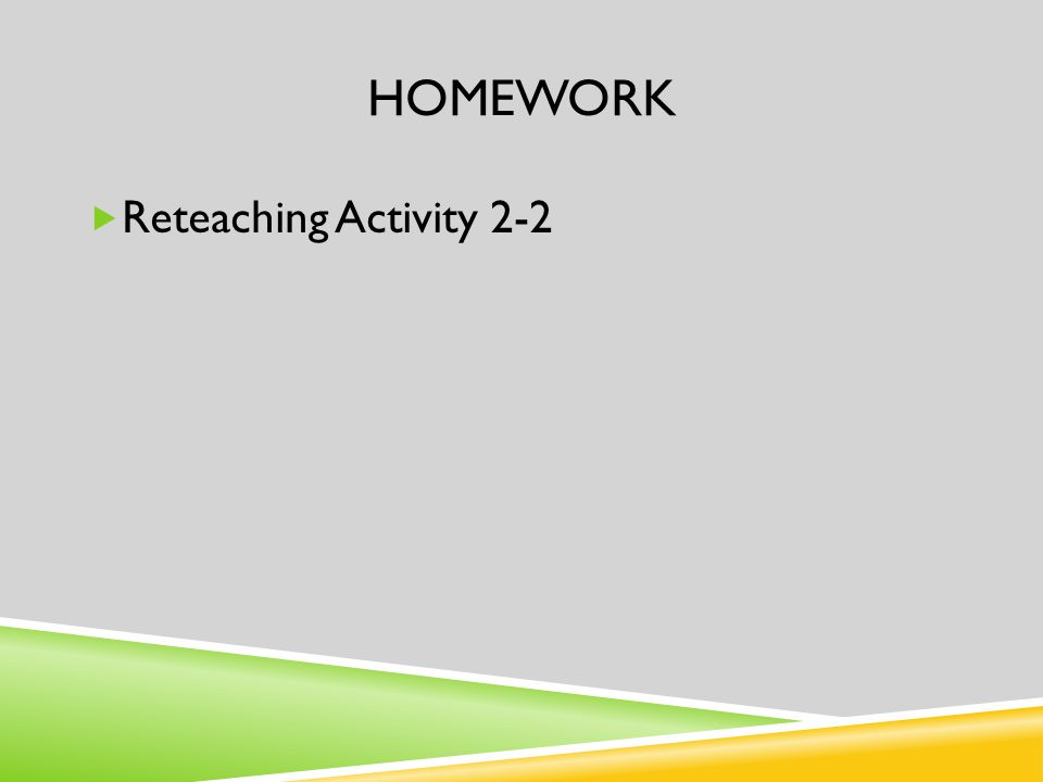 Homework Reteaching Activity 2-2