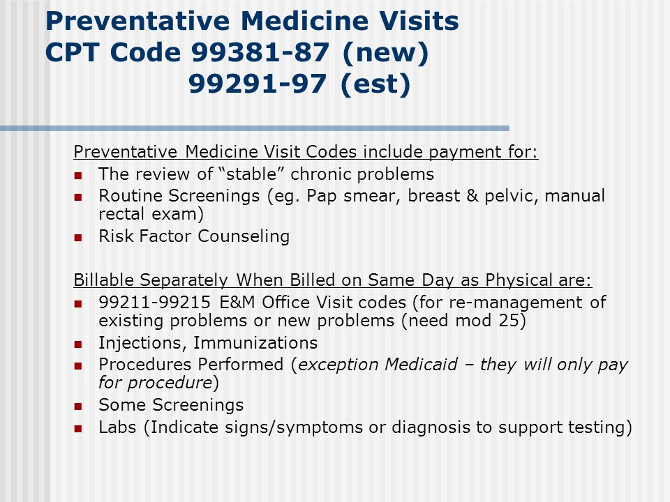 CPT Coding Guidelines For Preventive Medicine Services, 48% OFF