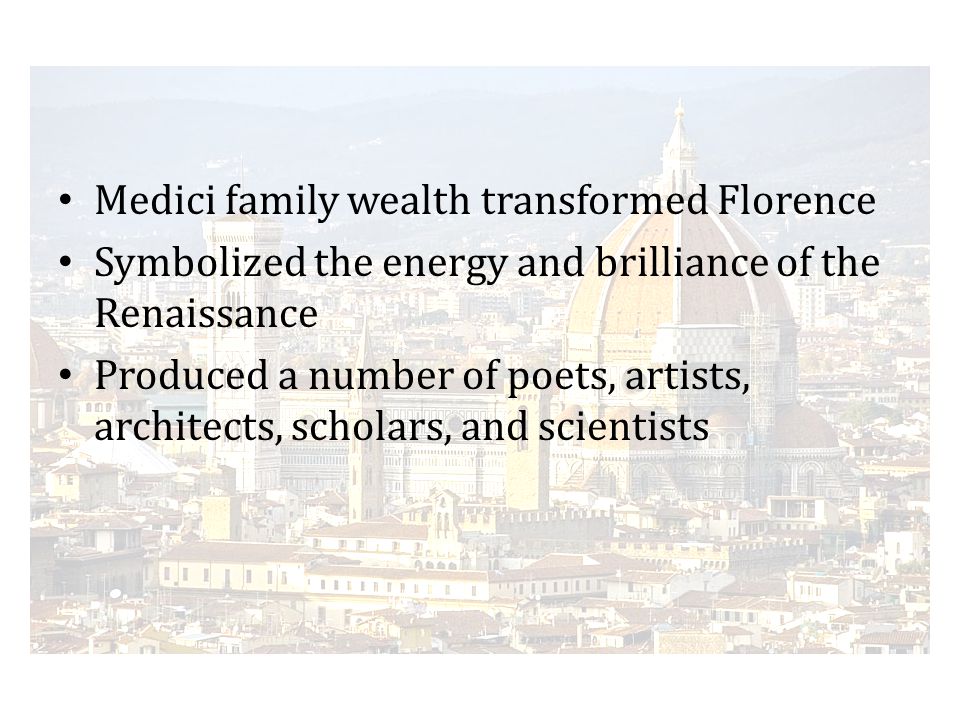 Florence Medici family wealth transformed Florence